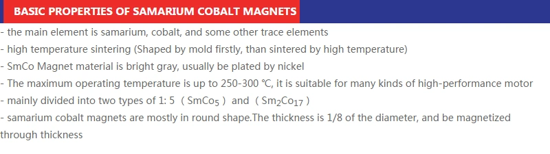 High Temperature Magnet Industrial Rare Earth SmCo Magnet Samarium Cobalt Permanent Magnet