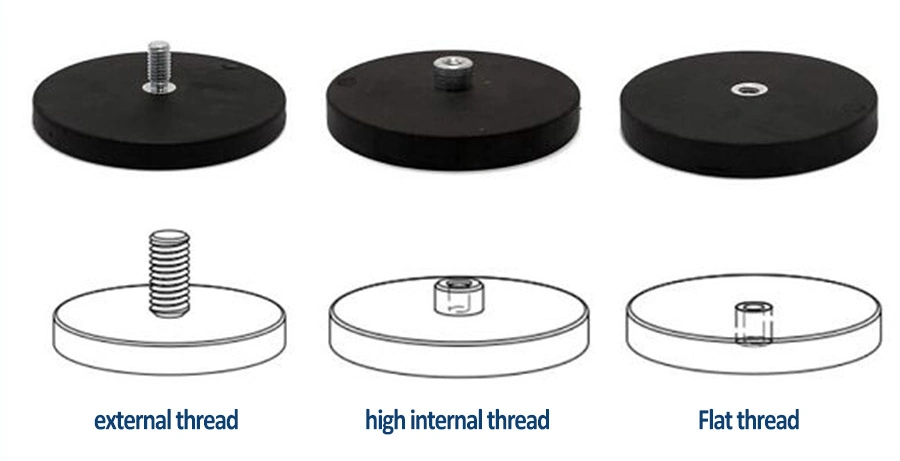 Round Base Magnets with Rubber Coated Permanent Neodymium Pot Magnet