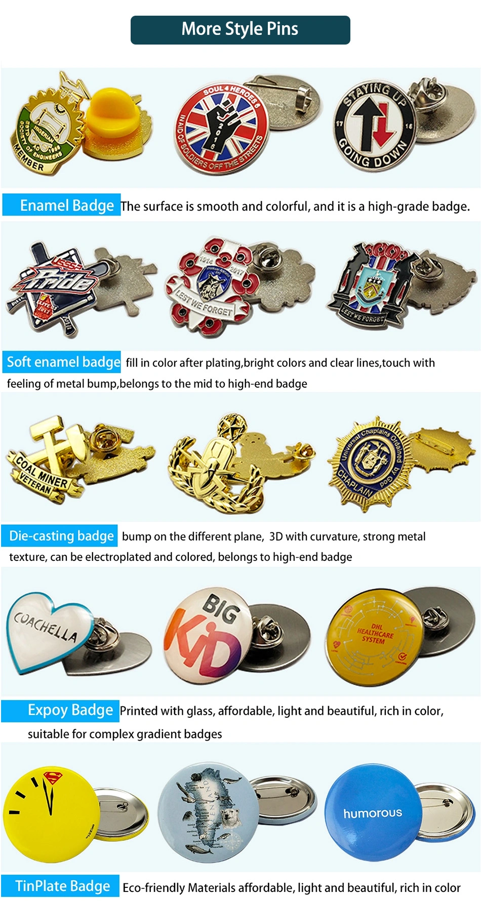 New Promotional Wholesale Custom Metal Pins Wholesale Crafts Souvenirs Soft Hard Enamel Pin Badge Magnet Country Flag Custom Lapel Pins