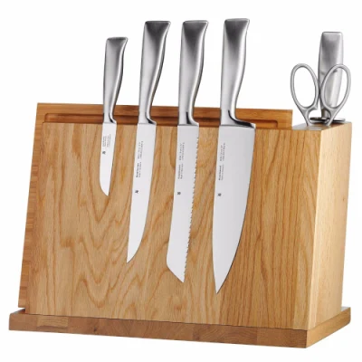 Bamboo Magnetic Knife Block Storage Holder with Bamboo Cutting Board