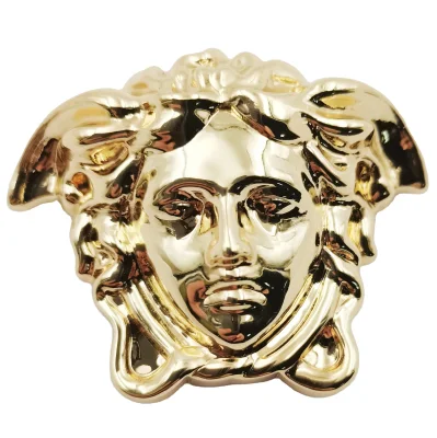 Emblem Gold Medusa Head Magnet Badge Pin Used On Clothes