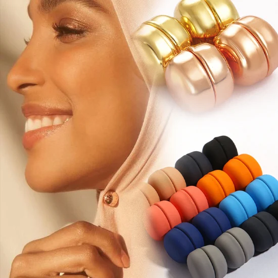 Muslim Strong Magnet Jewelry Silk Scarf Shawl Buckle Brooch Hijab Pins