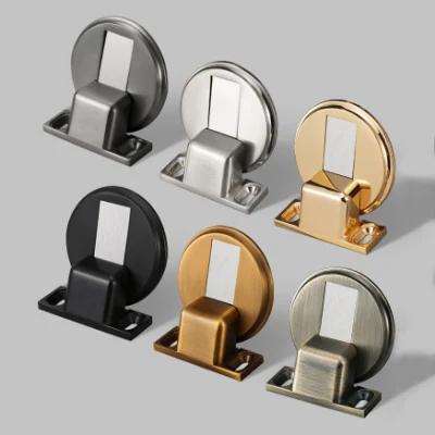 High Quality Zinc Alloy Silent Door Stops Floor Round Mounted Magnetic High Quality Door Stop